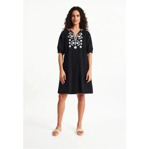 PEOPLE TREE Pia Dress I Fair Trade I Organic Cotton I Hand Embroidered Size 8